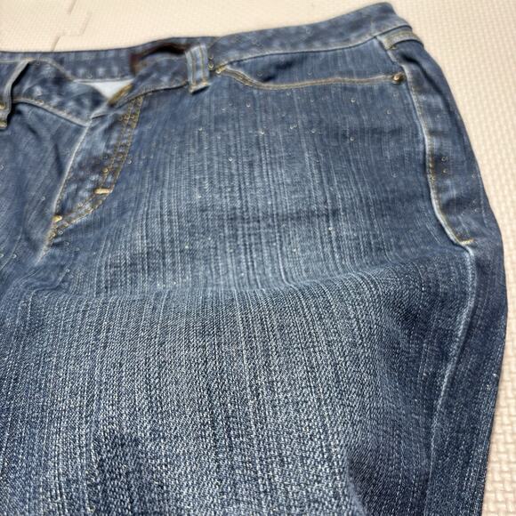 Christopher Blue Women’s Stretch Denim Straight Leg Jeans Sz 10 Gold Glitter - Picture 7 of 13